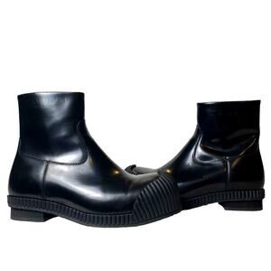 Calvin Klein Deicine Spazzolato 205W39NYC Black Leather Ankle Boots